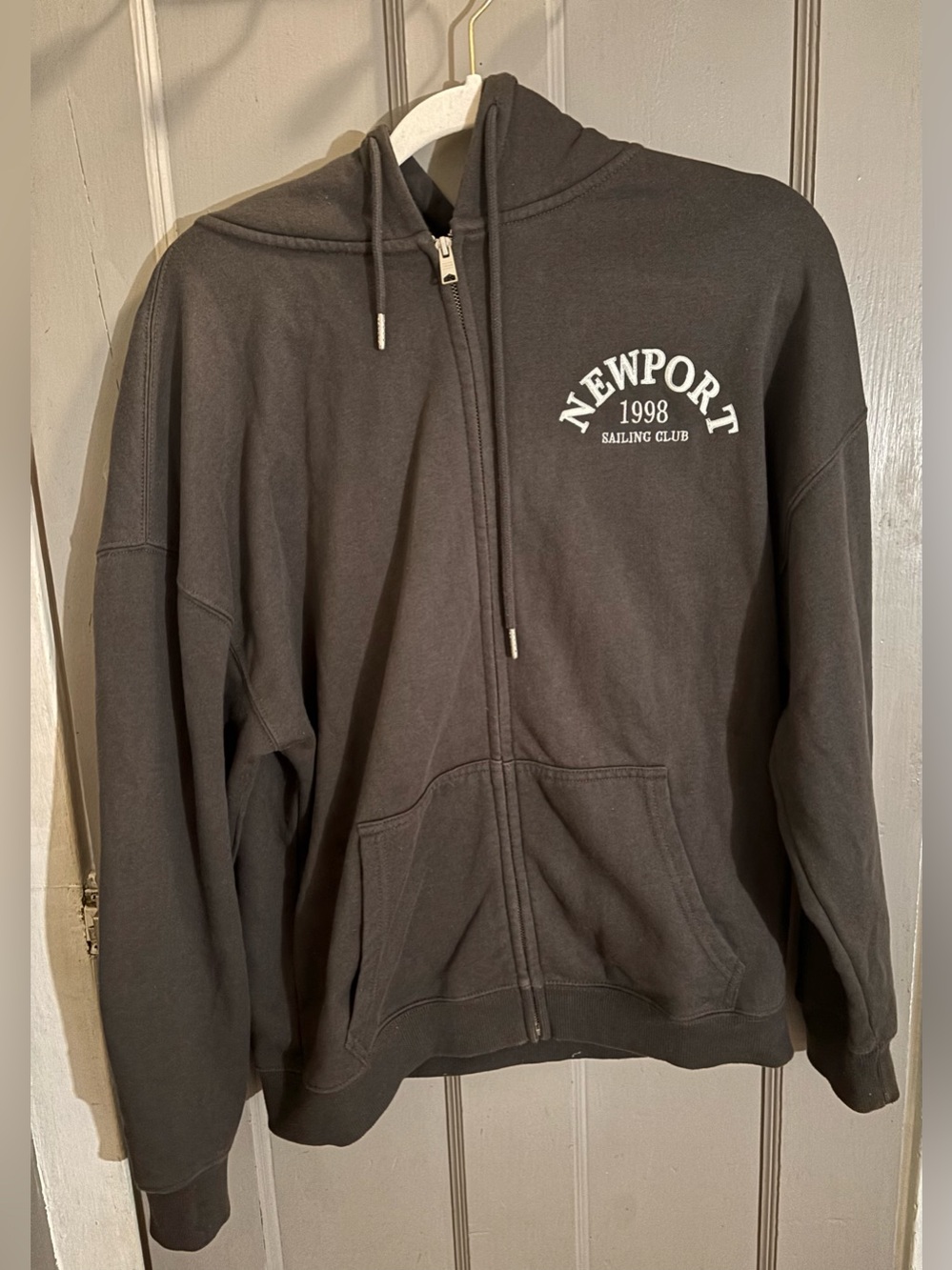 Oversized Newport 1998 dark grey Zip-Up Hoodie